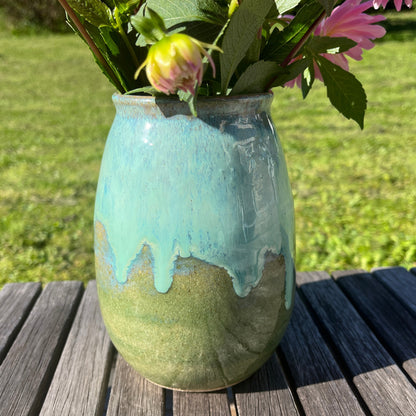 Vase turkis og grønn