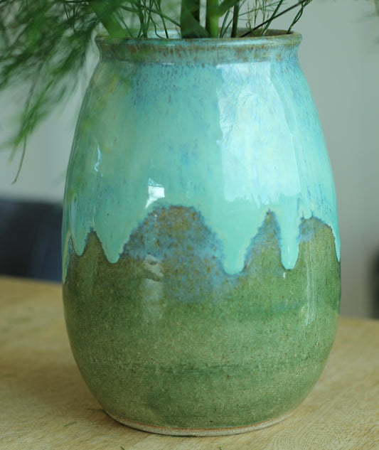 Vase turkis og grønn
